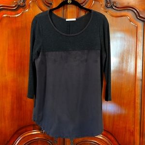 Le Lis Fabric Blocked Long Sleeve Blouse